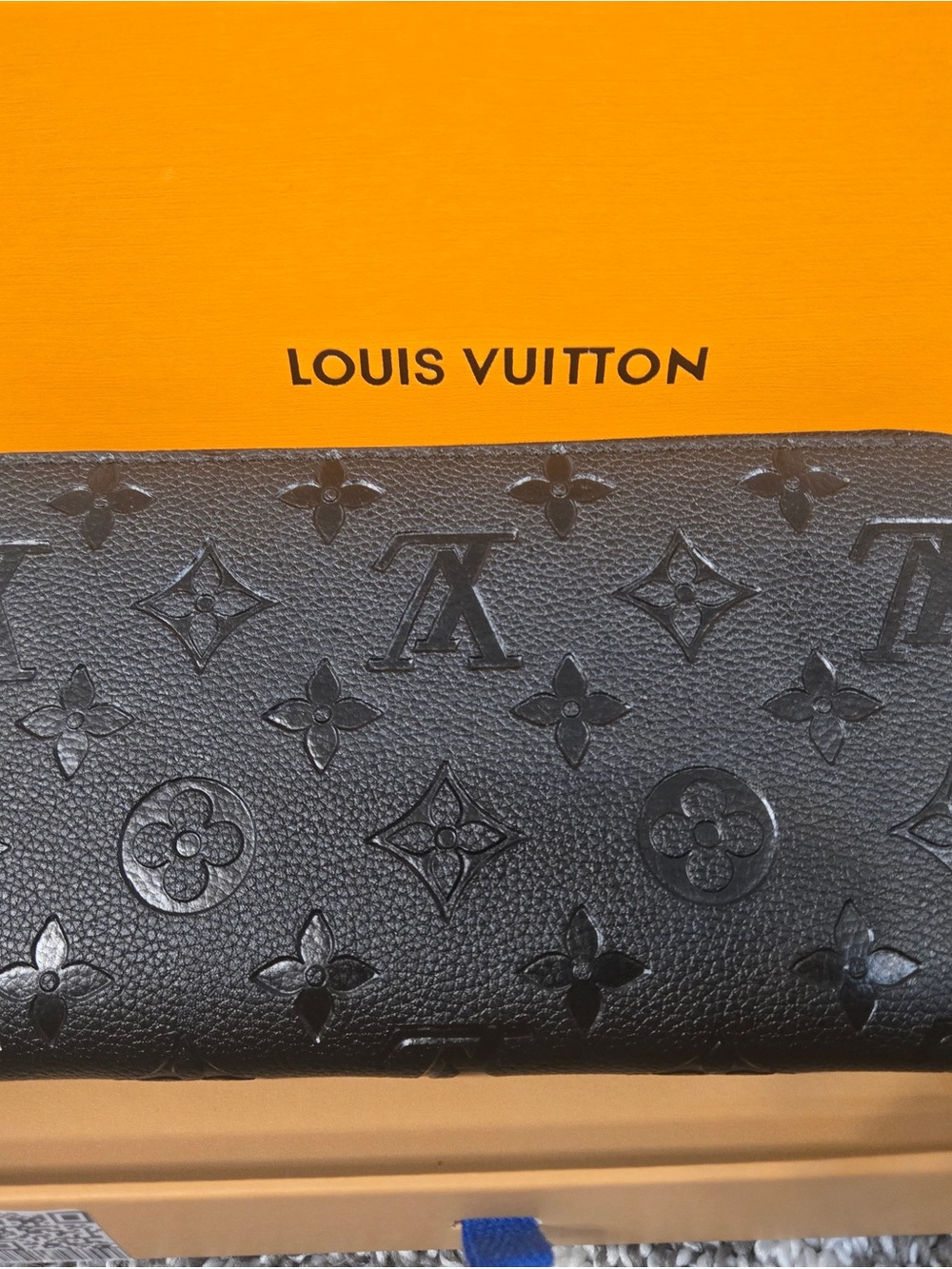 Louis Vuitton Black Embossed Monogram Card Holder